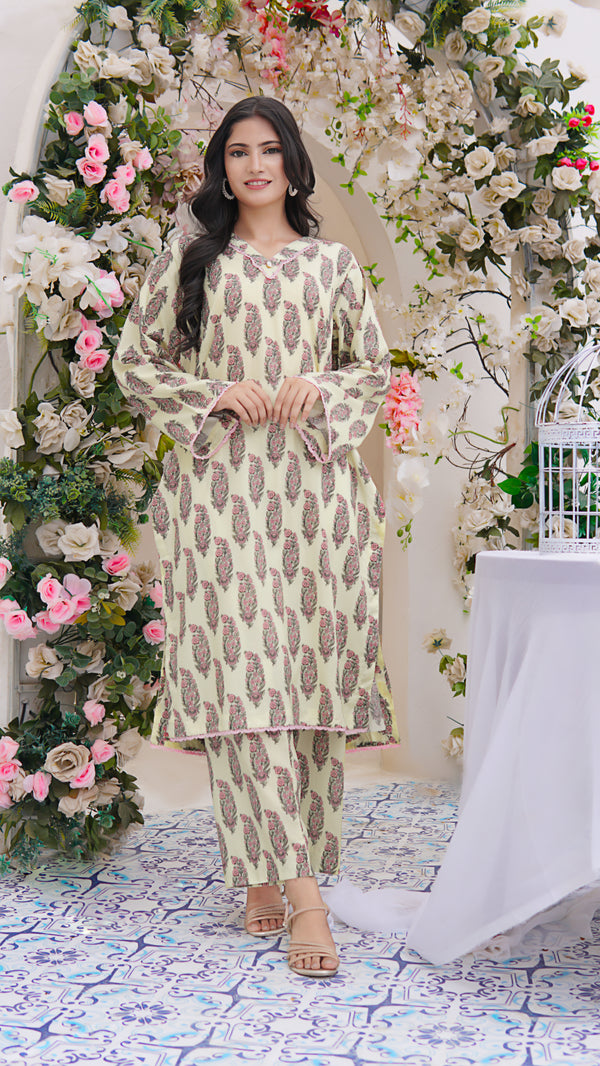 Printed Cambric cotton Stitched 2 Pc